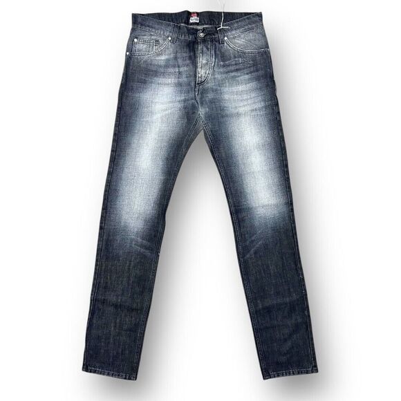 NWT Fiorucci Ittierre 32x35 Black Faded Italian Denim Jeans Straight Leg Rare - Picture 4 of 11